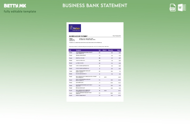 модерен стил Бурундиска изјава за деловна фирма на Finbank Шаблон за формат Word